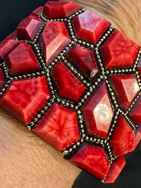 Park Lane Shanghai Bracelet Ruby Red Hinged Cuff $75